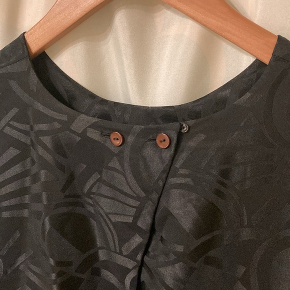 Elegant black vintage SILK dress - Picture 8 of 11